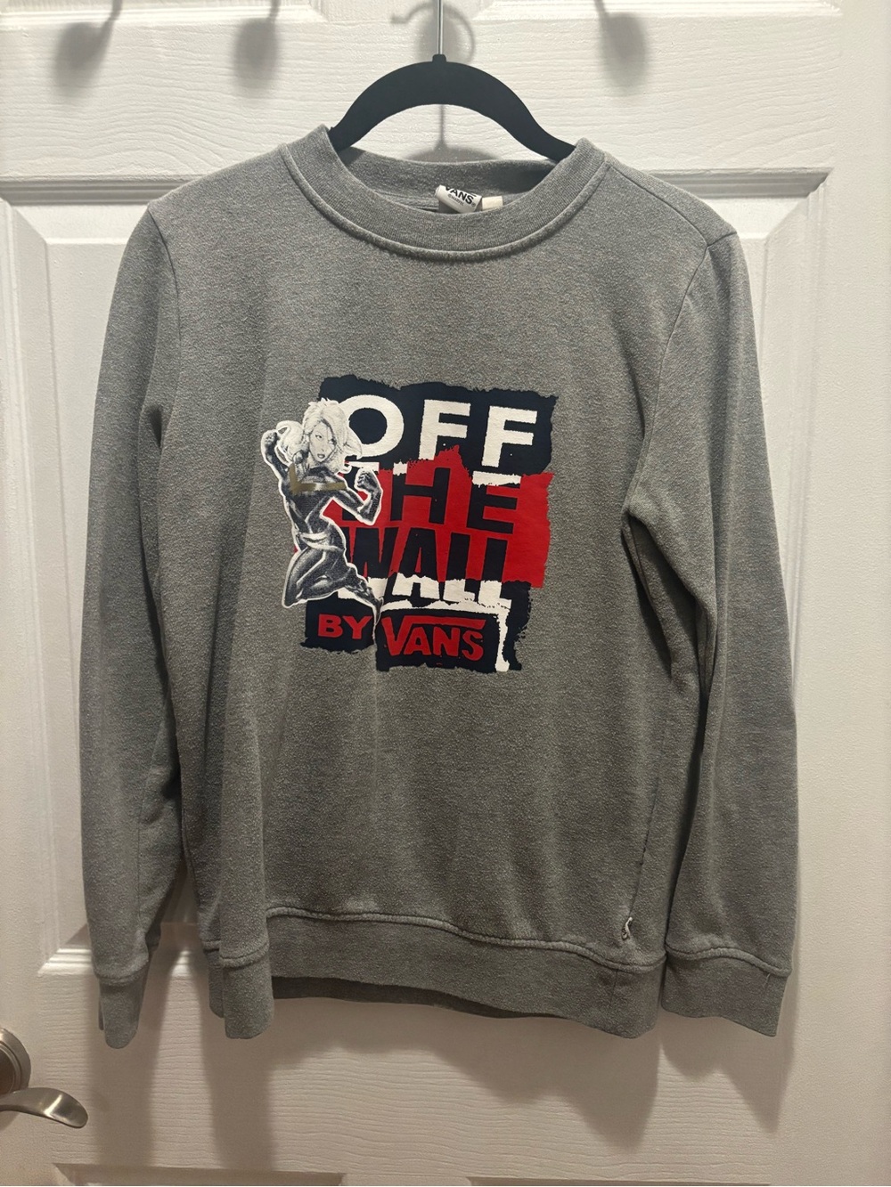 Vans Captain Marvel Gray 'Off The Wall' Crewneck Sweater (Men’s/Women’s)